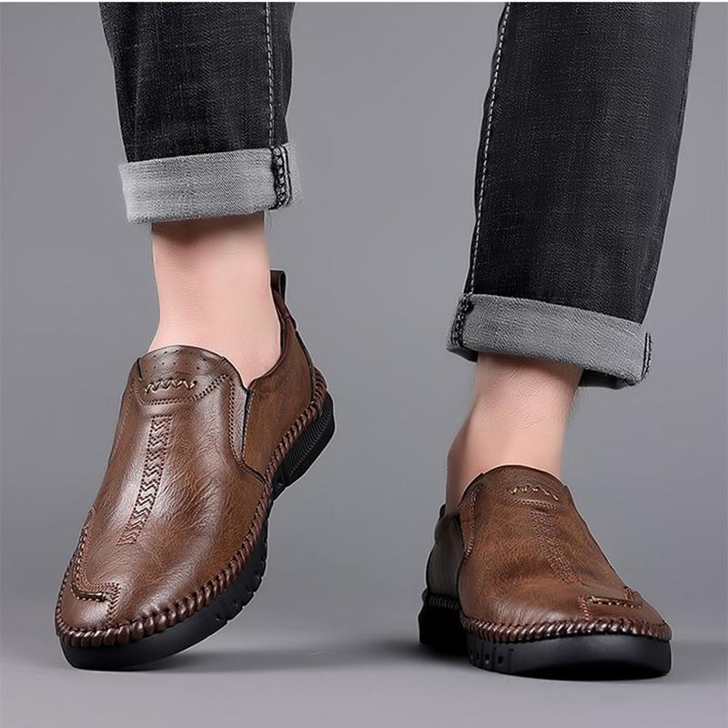 Fashion Comemore Men Loafers Lightweight PU Leather Business Shoes Men's Sneakers British Low-top Casual Shoe Fashion Work Moccasin Shoe