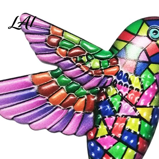 Outdoor Hanging Wall Sculpture Metal Hummingbird Art Decor Iron Colorful Bird Fence Decoration Minimalist Living Room Decor Ornaments for