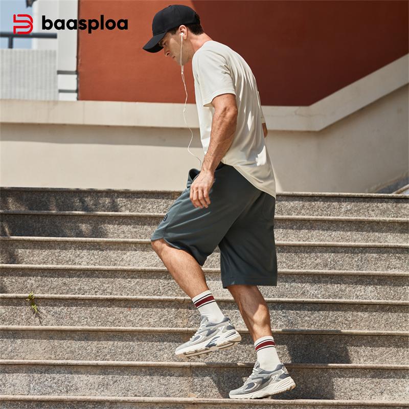 Men's Running Shoes Leather + Mesh Breathable Non-Slip Men's Outdoor Wear Sports Lightweight Running Basketball Shoes