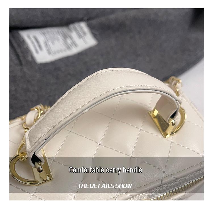 Xiao Xiang Trendy Diamond Lattice Chain Mini Handbag - Versatile Shoulder & Crossbody Square Bag