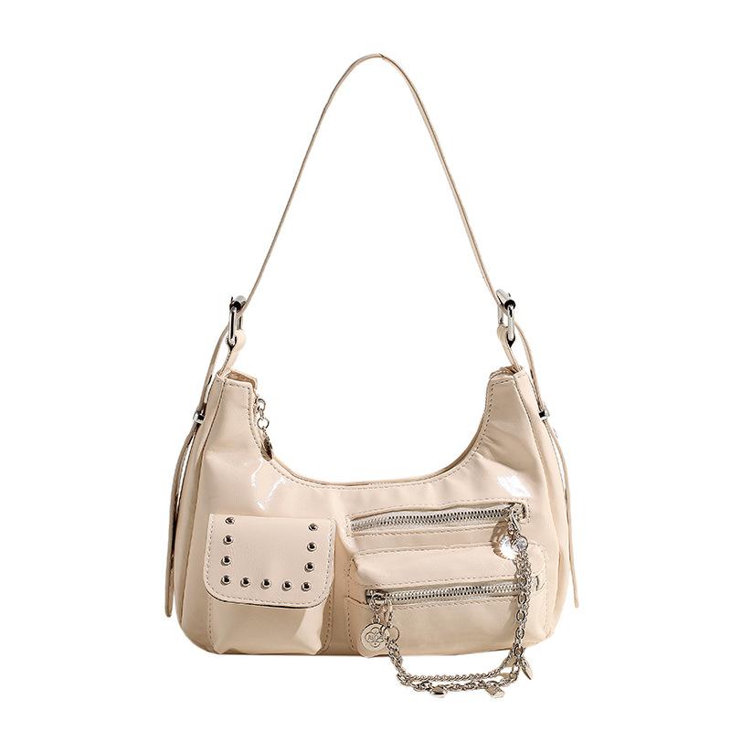 Large Capacity Bag Women's New Solid Color Versatile Commuter Shoulder Bag