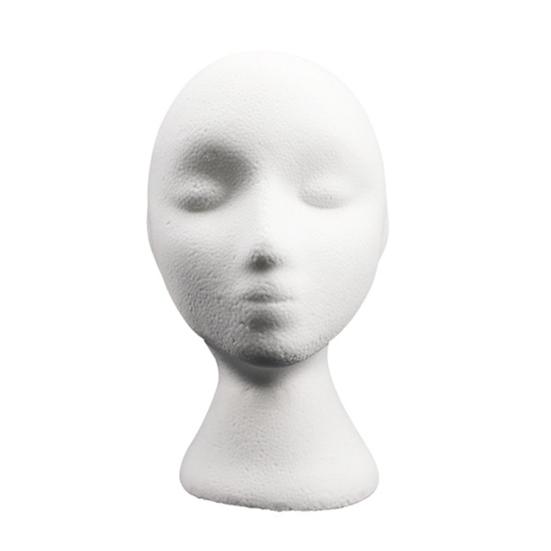 Female Styling Flocking Foam Head Mold Wig Holder DIY Headwear Display