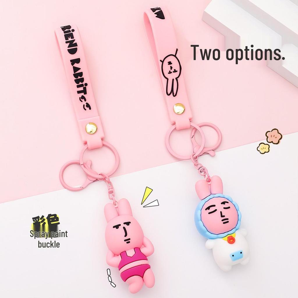 Pink Rabbit Keychain - Cartoon Doll Bag Pendant
