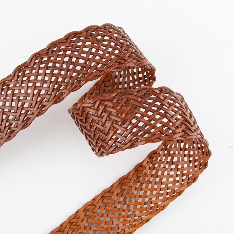 European and American French Ins Braided Belt Women's Retro Alloy Buckle Dress Belt Casual Women's Belt