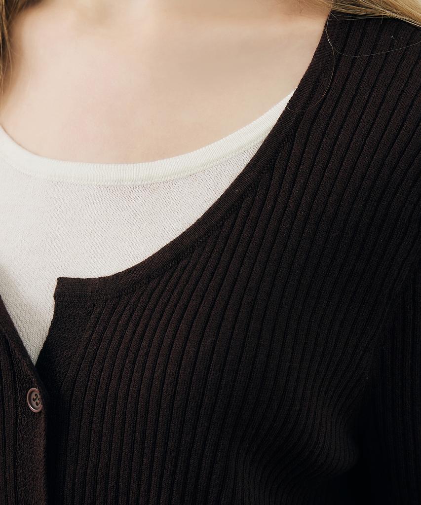 MIND BRIDGE WOMEN [W] Layered Button Regular Fit Knit - 3 Colors