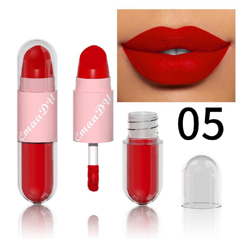 Double Head Matte Lipstick Lip Gloss Red Lipstick Waterproof Long Lasting For Halloween Masquerade COSPLAY Party Makeup Valentine's Day Gifts