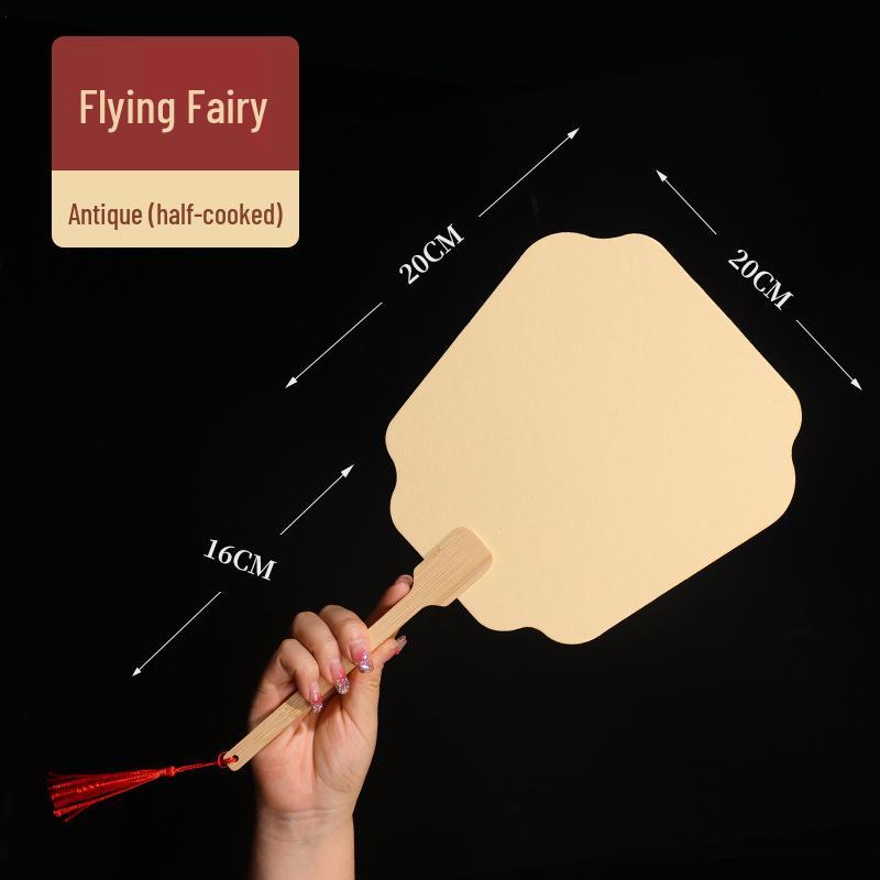 Thickened Double-Sided DIY Round Fan with Blank White Xuan Paper for Hand-Painting