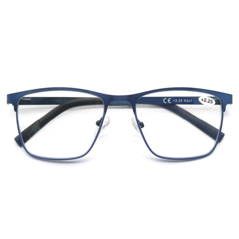 Modfans Blue Light Reading Glasses for Men Metal Frame Magazine Readers Magnifier Presbyopia Lens Eyewear Diopter +0.75~4.0