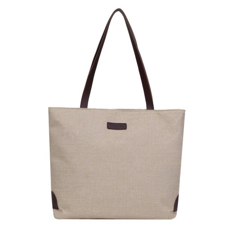 

Simple and fashionable commuter shoulder bag women s leisure large-capacity tote bag new linen portable shoulder bag хаки