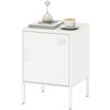 Steel Nightstand, Side Table for Various Purposes, Adjustable Shelf, for Bedroom, Living Room, White