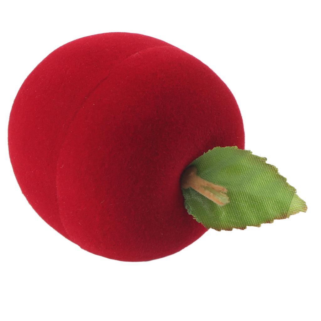 Flocked Ring Gift Box Red Apple Shaped Portable Earrings Necklace Rings Jewelry Storage Case