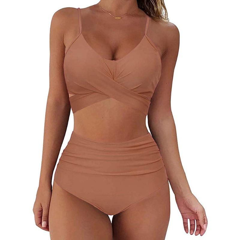 Summer Sexy Sleeveless Halter Split Swimsuit Bikini