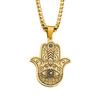 Retro Dima's Hand & Evil Eye Stainless Steel Pendant Necklace