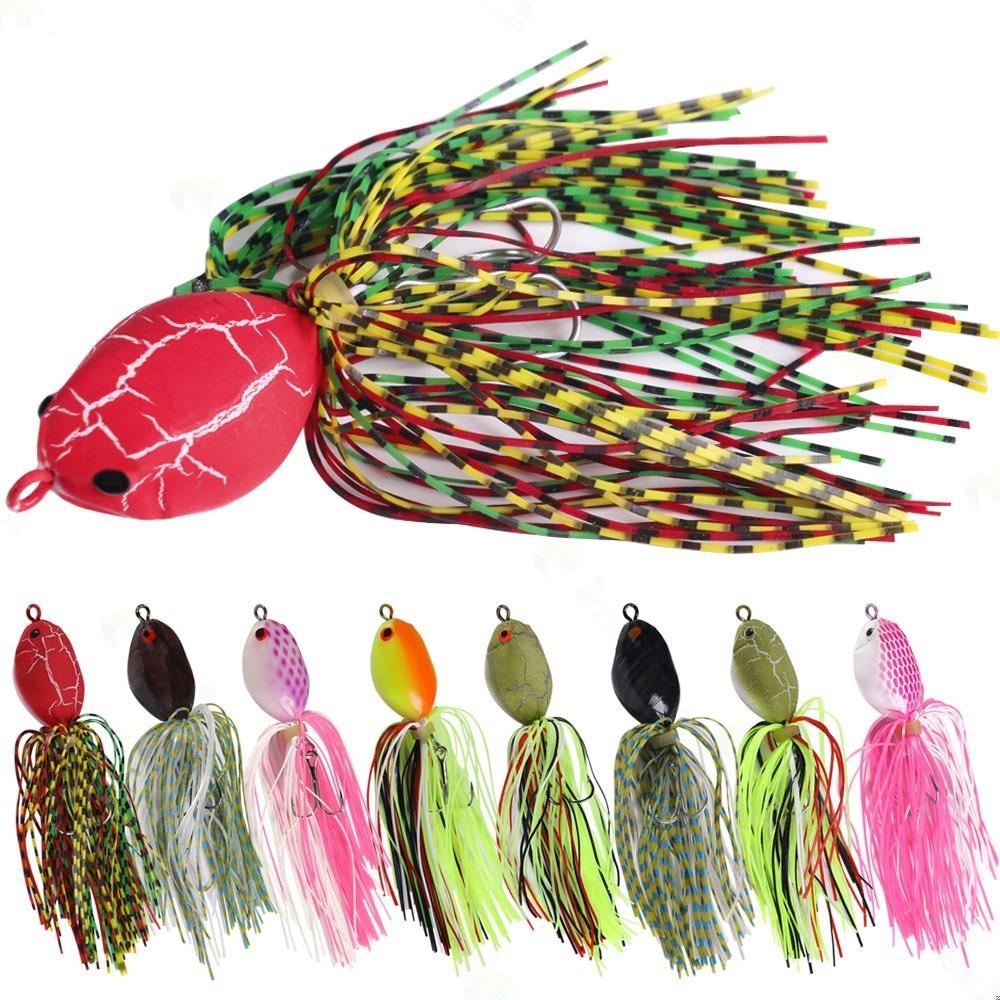 

ABS Plastic Fishing Lure High Carbon Steel Tail Frog New Double Hook Lure Fishing 4