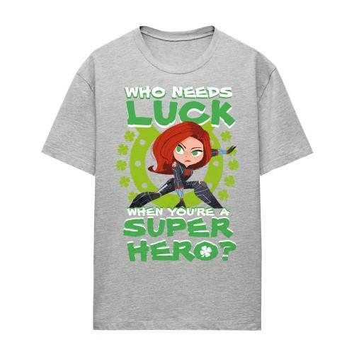 Black Widow Womens/Ladies Lucky Super Hero Heather St Patricks Day T-Shirt