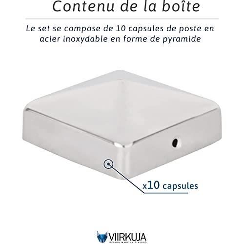 Chapeau de Poteau - Viirkuja - Bois 7x7cm - Acier Galvanisé - Multicolore