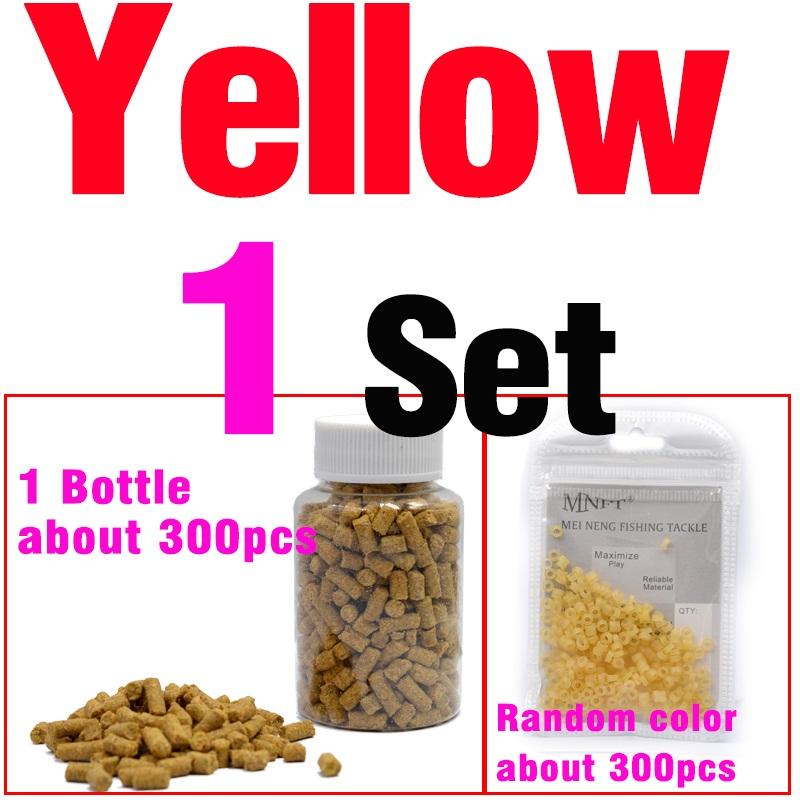MNFT 1 Bottle About 300 Pcs Smell Grass Carp Baits 3 Flavors Coarse Fishing Baits Fishing Lures Artificial Baits & Rubber Bands