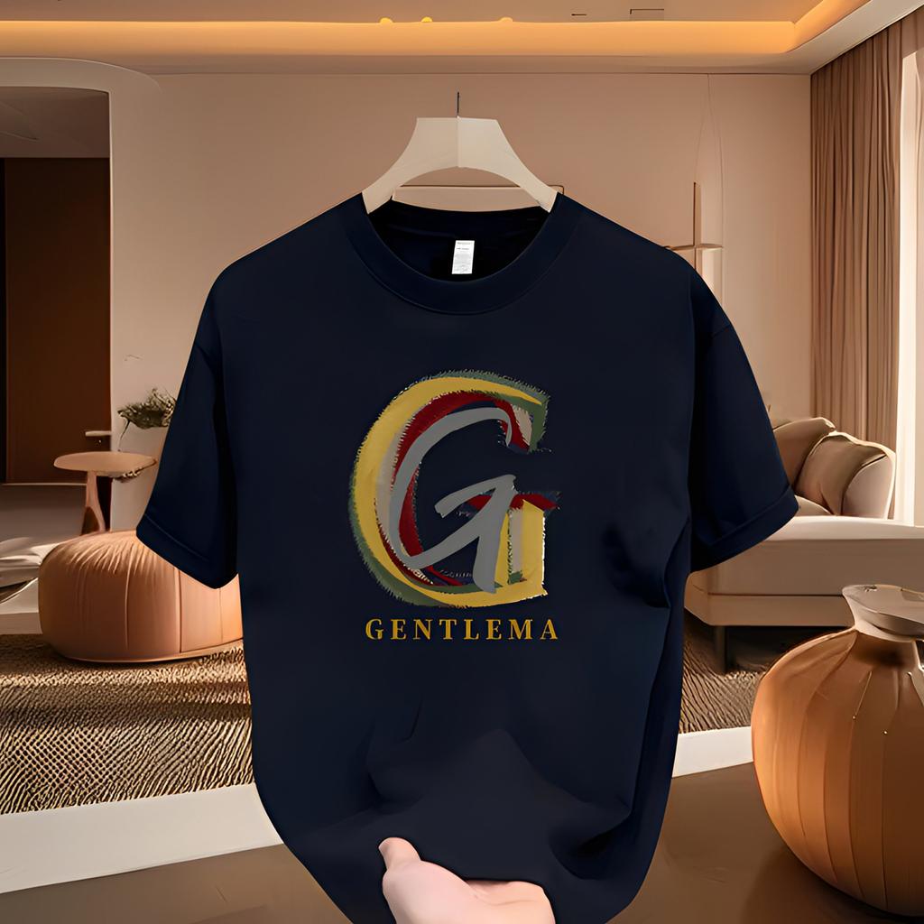 Cross-Border Exclusive Explosive Goods, Good Goods 100% Cotton Heavy Men'S Short-Sleeved Crew Neck T-Shirt Tide