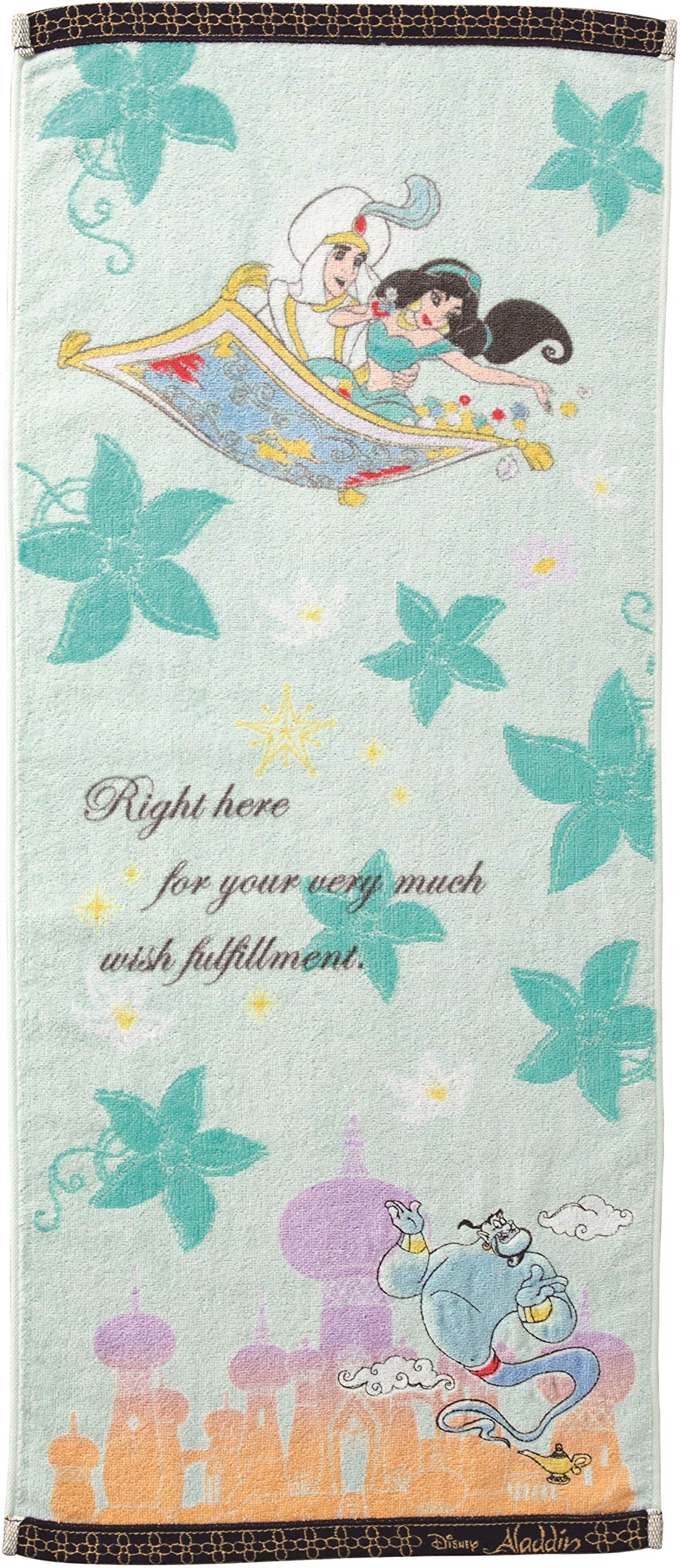 Marushin Disney Face 34 x 2005085300 Towel, 80cm, Water, Aladdin, 100% Cotton,