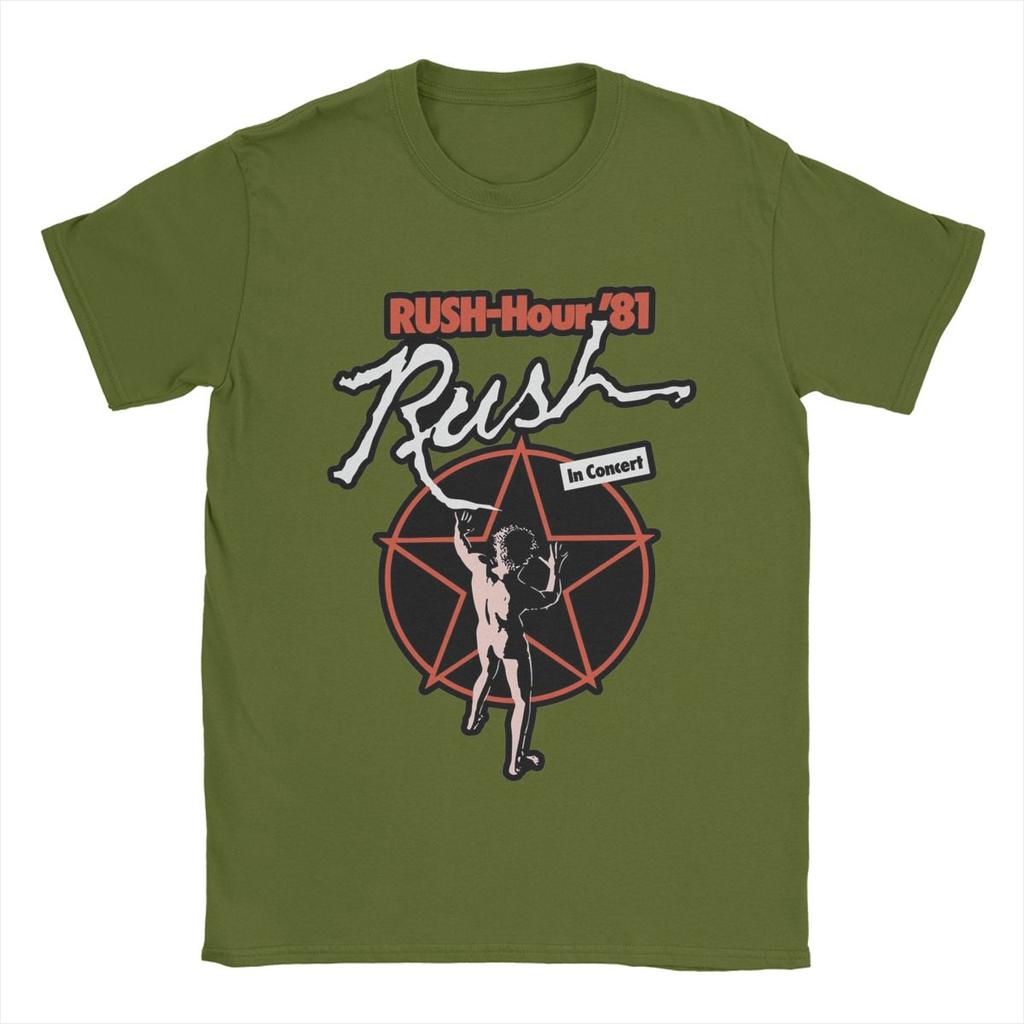 Koszulki muzyczne zespołu Rush Męskie Humorystyczne 100% Bawełna T-Shirt Okrągły Dekolt Krótki Rękaw Koszulki Pomysł na Prezent Ubrania