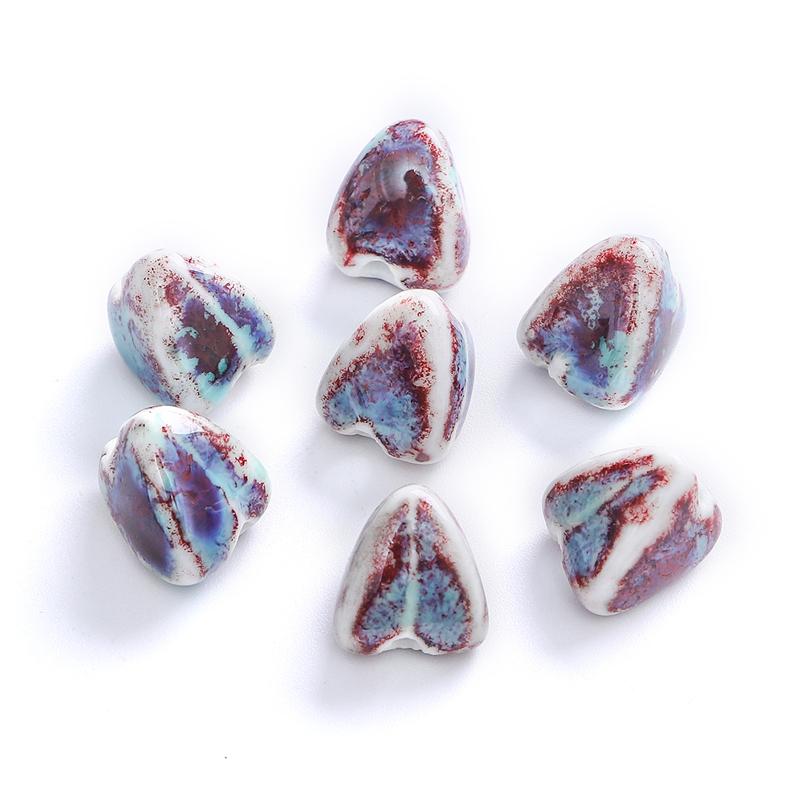 

5 шт., фарфоровые бусины с цветочной глазурью, форма Zongzi, керамические бусины для изготовления ювелирных изделий, сделай сам, подвески, браслет, ожерелье, ремесленные изделия, отверстие 2,5 мм