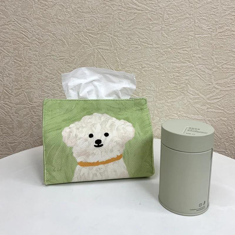 Fabric Tissue Box Living Room Household Light Luxury High-end Creative Paper Box High-end Napkin Box Oil Painting Paper Box