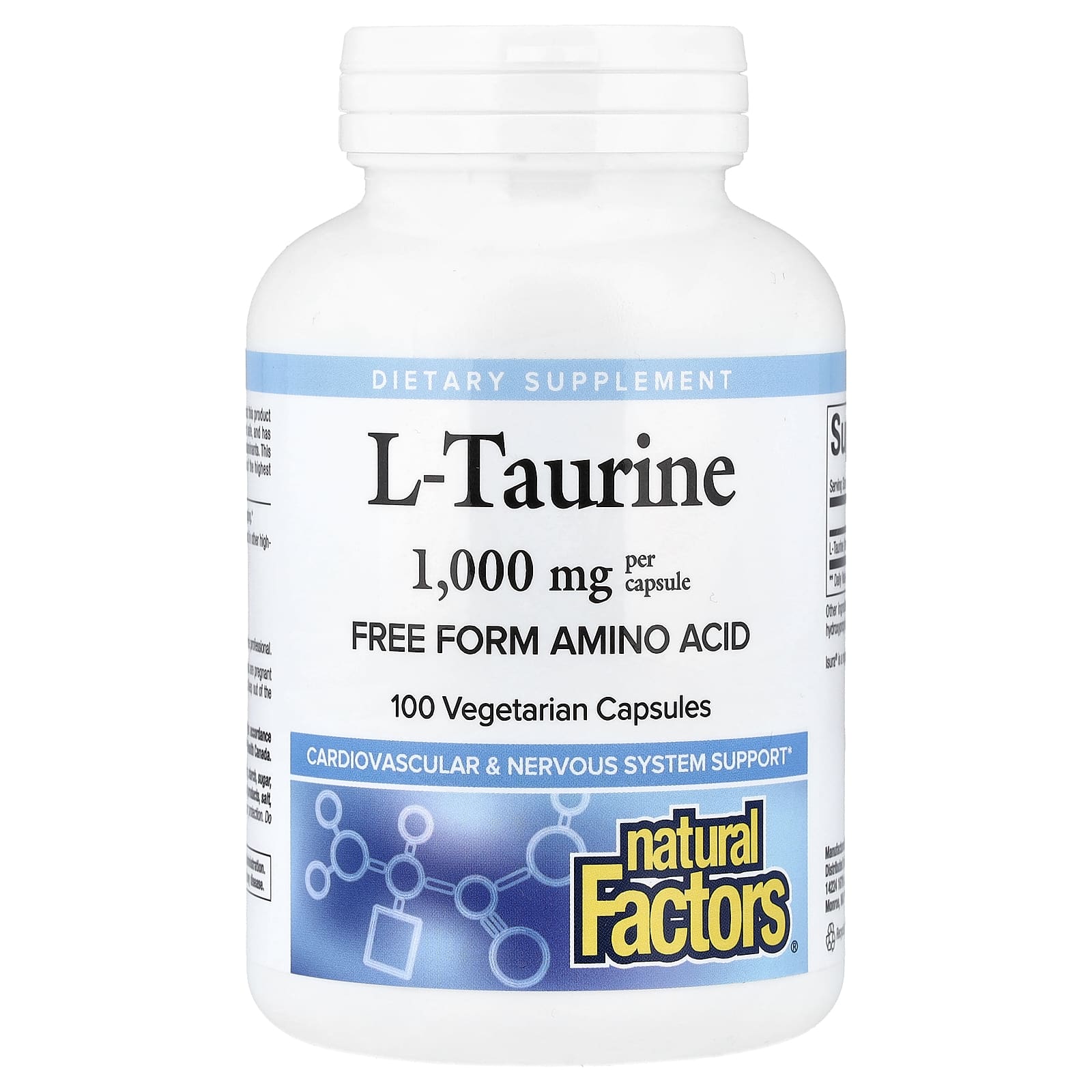 

L-Taurine, 1,000Mg, 100 Veggie Caps