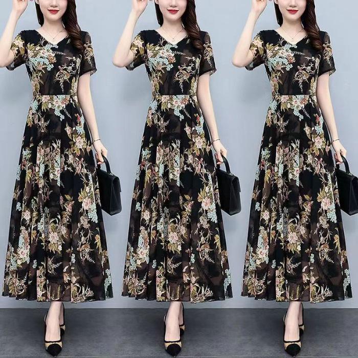 Summer Women's Plus Size Slimming Long Dress