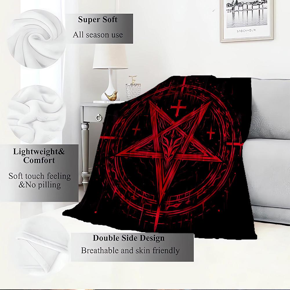 1pc Occultism,Symbolism,Esoteric Print Flannel Blanket Suitable for All Seasons, Perfect for Home, Travel, or Camping  26