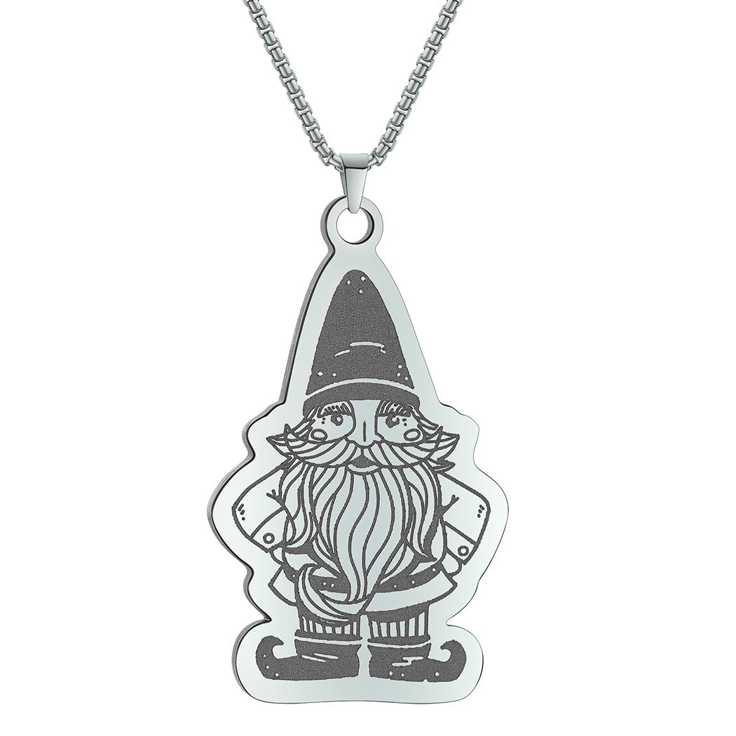 

Kinitial Garden Gnome Clipart Pendant Necklace For Women Men Christmas Jewelry Accessories Neck Chain Necklace Birthday Gifts