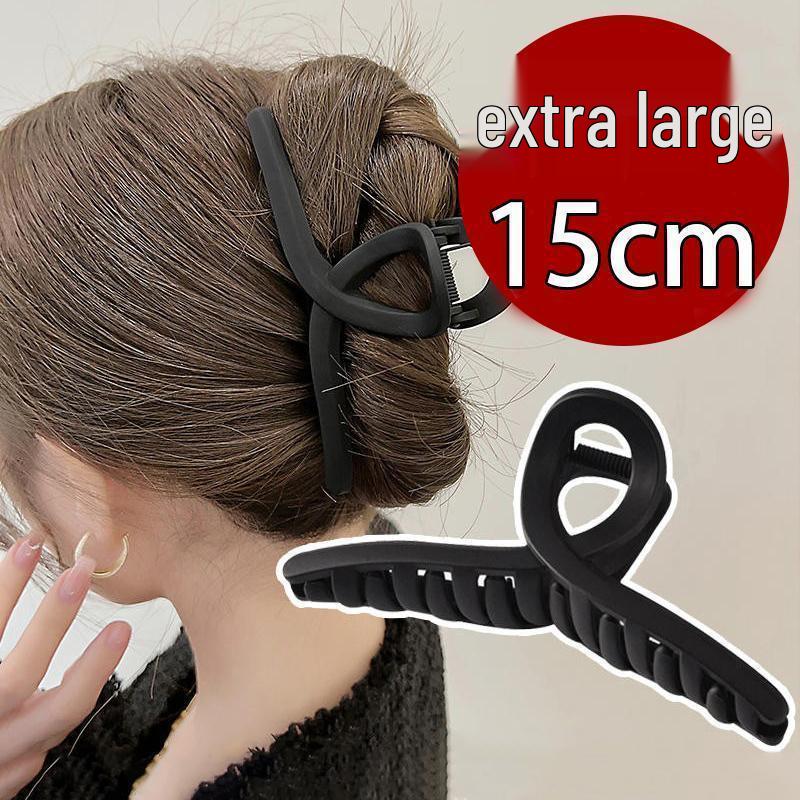 15cm Extra Large Matte Shark Hair Claw Clip - Lightweight Fishbone Bow Design