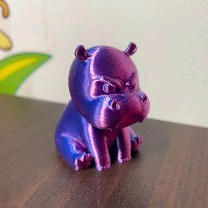 

Angry gray little hippo ornament Cute little hippopotamus statue office desktop fun ornament сірий колір
