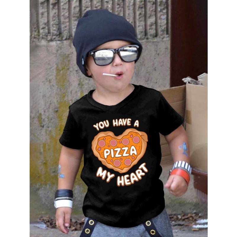 

European Size Pizza Boys Casual Short-sleeved T-shirt Summer Children s 98cm чёрный