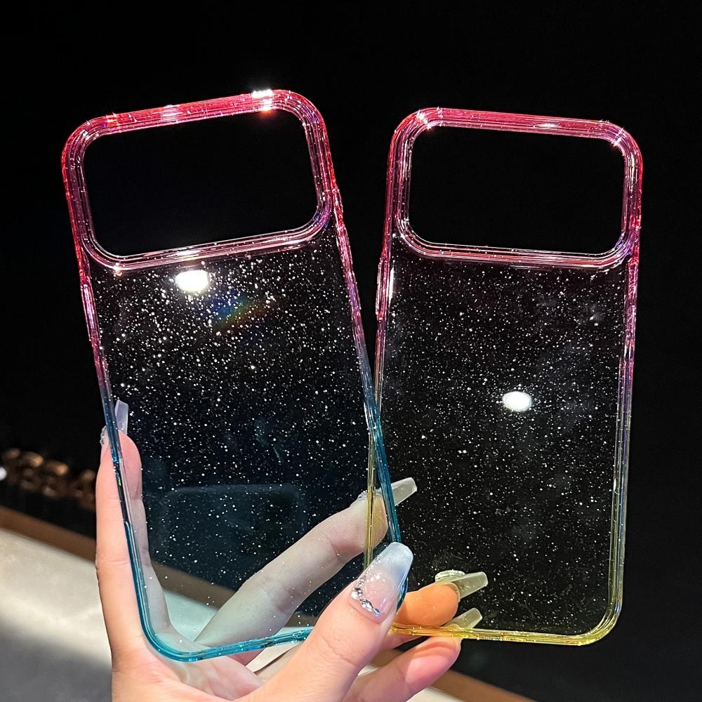 for iphone 17 Pro Max Case Glitter Gradient Hard PC Case for iPhone 17 Air 16 15 14 13 12 Pro Max Plus 17pro Transparent Cover
