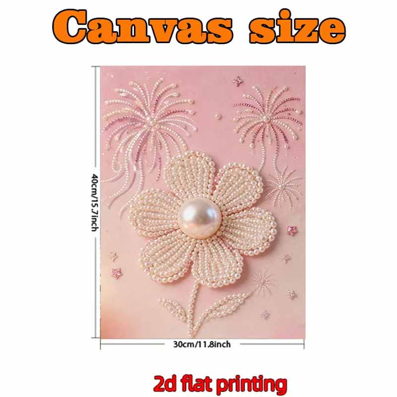 Pearl Flowers and Fireworks DIY Diamond Art Kits 15.7x19.6inch Gem Art Diamond Painting Kits Without Frame for Adults Gift Idea Home Wall Decor