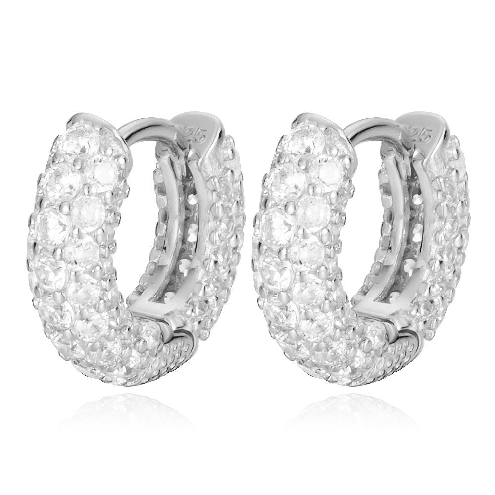 10mm Gold Plated CZ Zircon Small Hoop Earrings for Women Copper Color Round Circle Cartilage Ear Buckle Huggie Female Zircon медный
