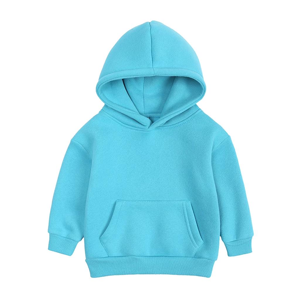 Kids Solid Color Hoodie Pullover Casual Loose Fit Long Sleeve Hooded Sweatshirt for Children Boys and Girls Soft Comfortable Fabric