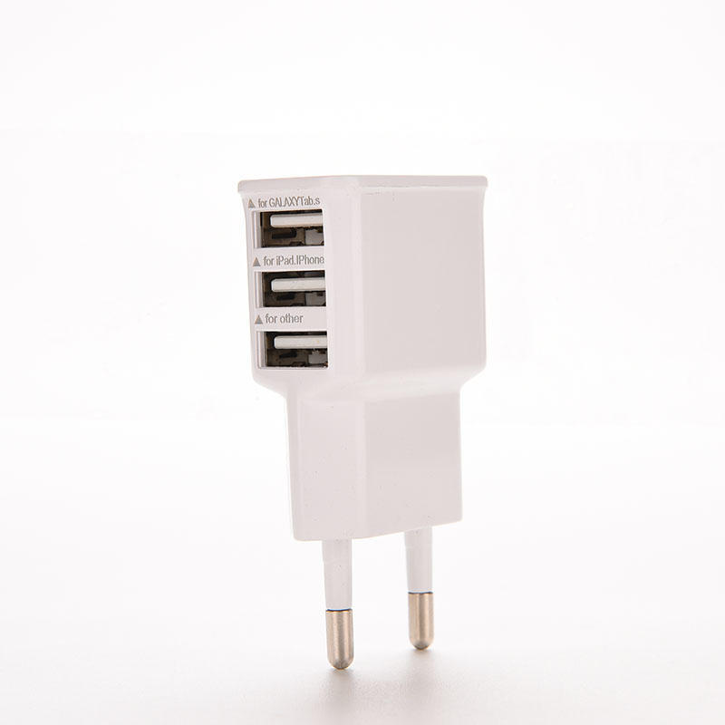 3 Ports Eu Plug Usb Wall Travel Ac Charger Adapter For Iphone Samsung Galaxy S5