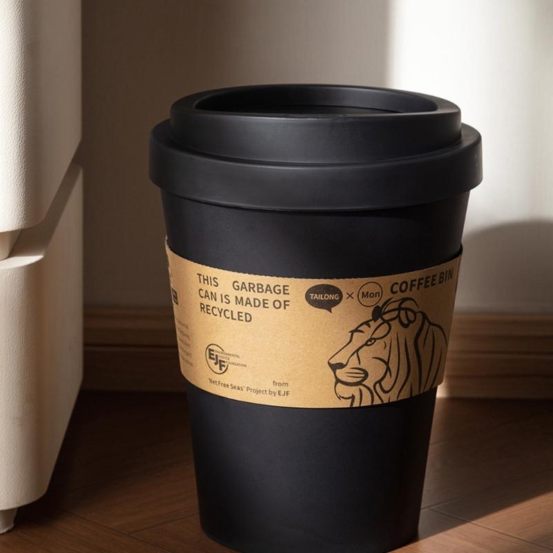 Tabletop Coffee Cup Trash Can Swing Open Cover Great For Kitchen Living Area Or Workplace