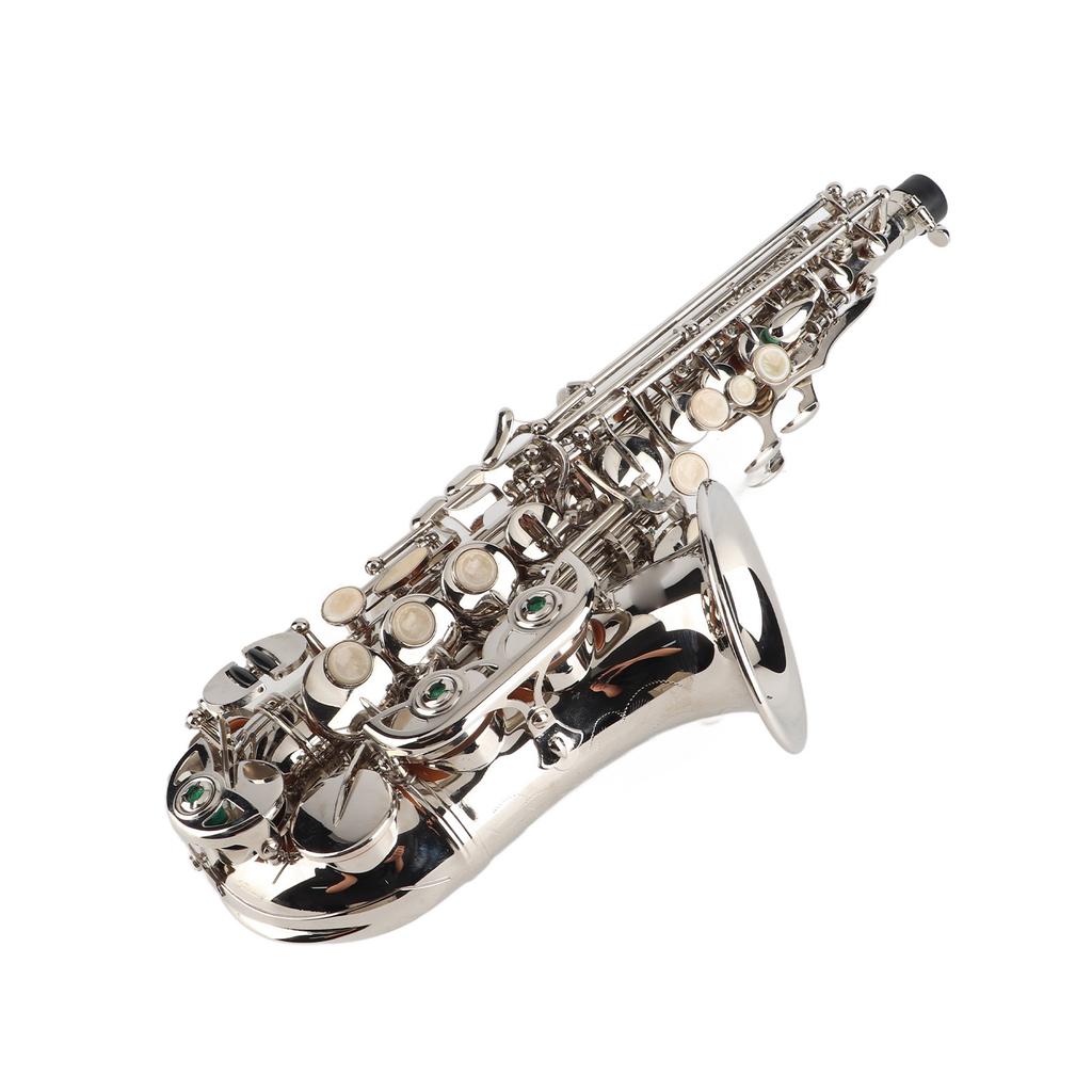 Soprano Saxophone BB Key Brass Sax Complete Set Kit with Accessories Portable Case