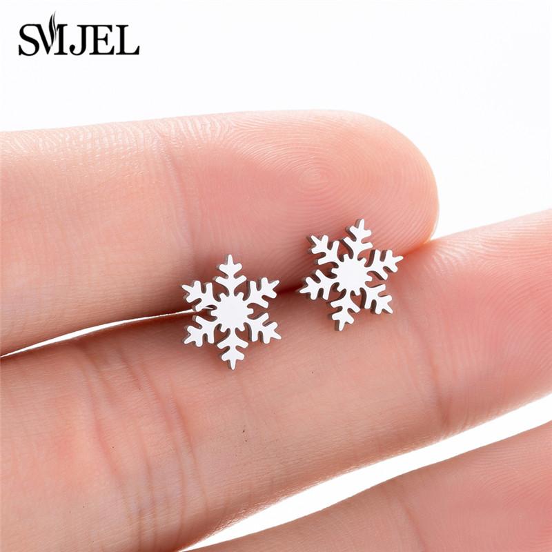 Small Stainless Steel Earings Fashion Jewelry Bohemian Flower Stud Earrings Plant Coconut Tree Leaves Ear Studs Pendientes Gift Gold Color