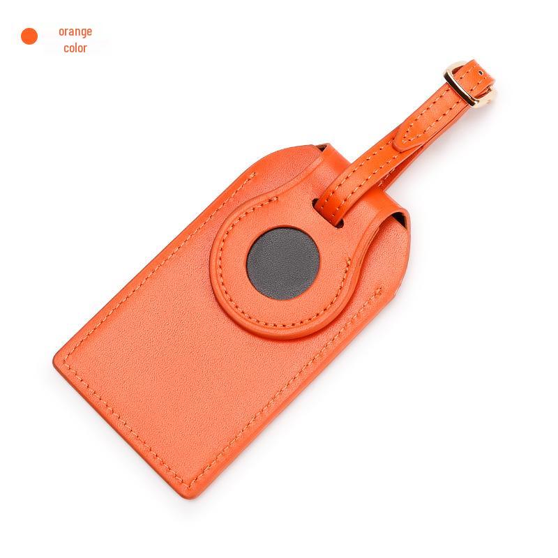 Genuine Leather Luggage Tag & Apple AirTag Tracker: Identify Bags with Style