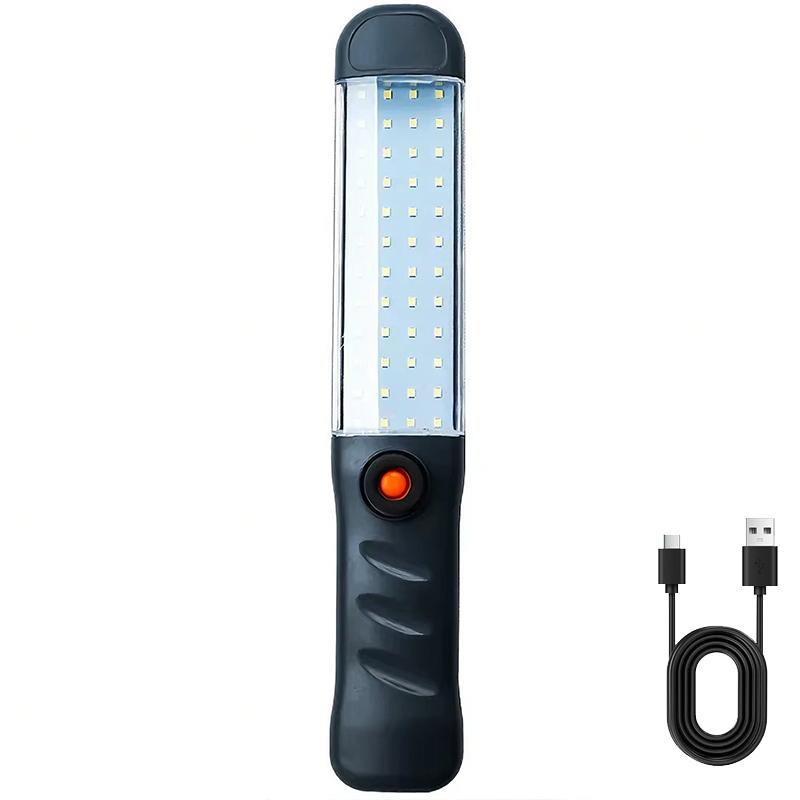 Rechargeable LED Work Light with Magnet Maintenance Lighting Flashlight Red Warning Torch COB Light with Hook Outdoor Camping