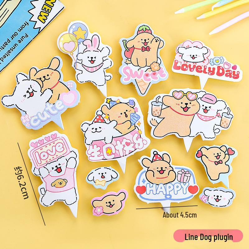 Sushi Cartoon Cupcake Toppers & Ice Cream Flag Picks for Happy Birthday Desserts