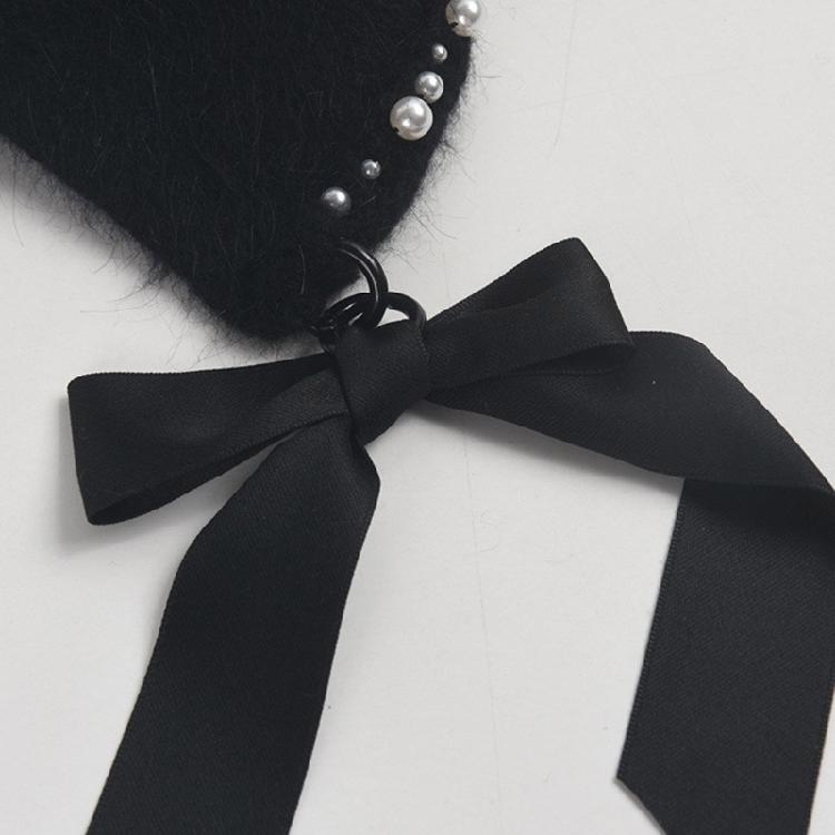 Stylish Earflap Hat Elegant Bows Tassels Pearls Earflap Hat Stylish Women Hat for Trendy Accessorizing