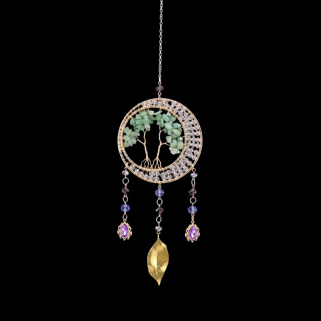 Handmade Sunlight Crystal Dream Catcher: Rainbow Wind Chime Pendant for Girl's Room Gift