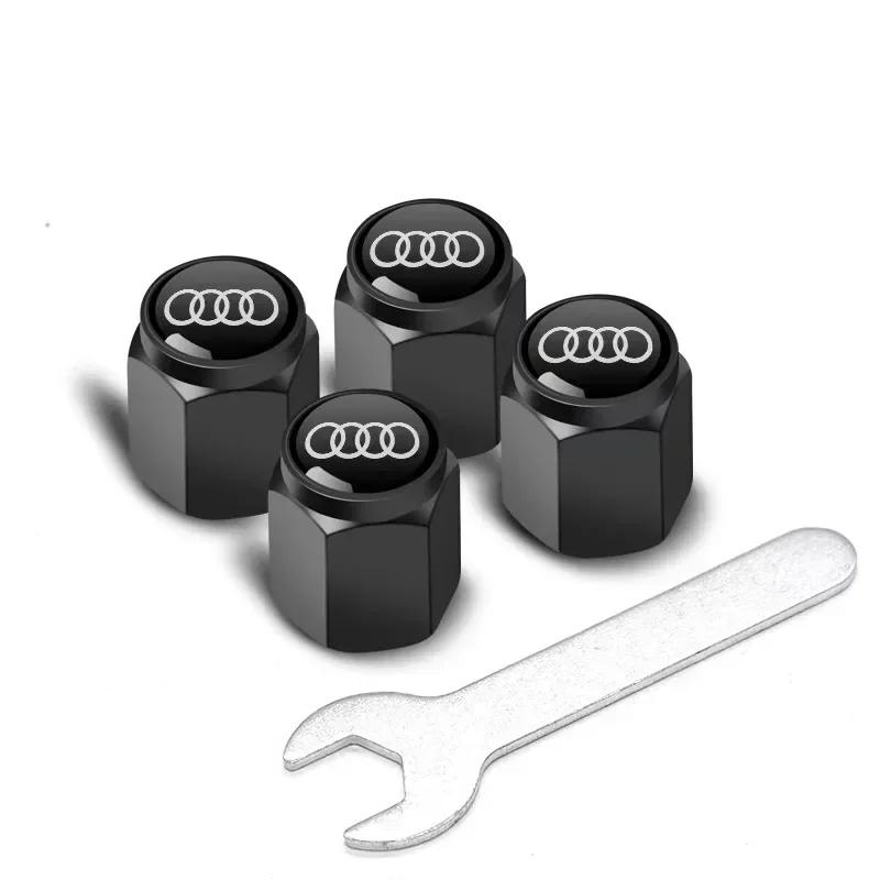 4pcs The metal air-core cover of automobile hub tire valve is suitable for Q1 badge Sline decorative accessories.