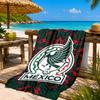 Mexico Football Crest Beach Towel, Quick-drying, Easy to Care for, Suitable for Both Fitness and Beach Vacations,Sports Essential