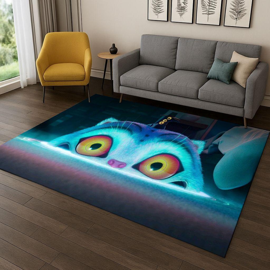 Kpop Demon Hunters Rumi Mira Zoey Music Cartoon Carpet Rug for Bedroom Living Room Sofa Home Decor,Non-slip Floor Mat Gift