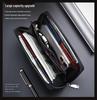 Men's RFID Anti-Theft Carbon Fiber Wallet - Large Capacity with Multi-Card Slots and Coin Purse